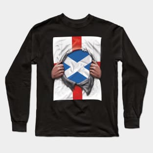 Scotland Flag English Flag Ripped - Gift for Scottish From Scotland Long Sleeve T-Shirt